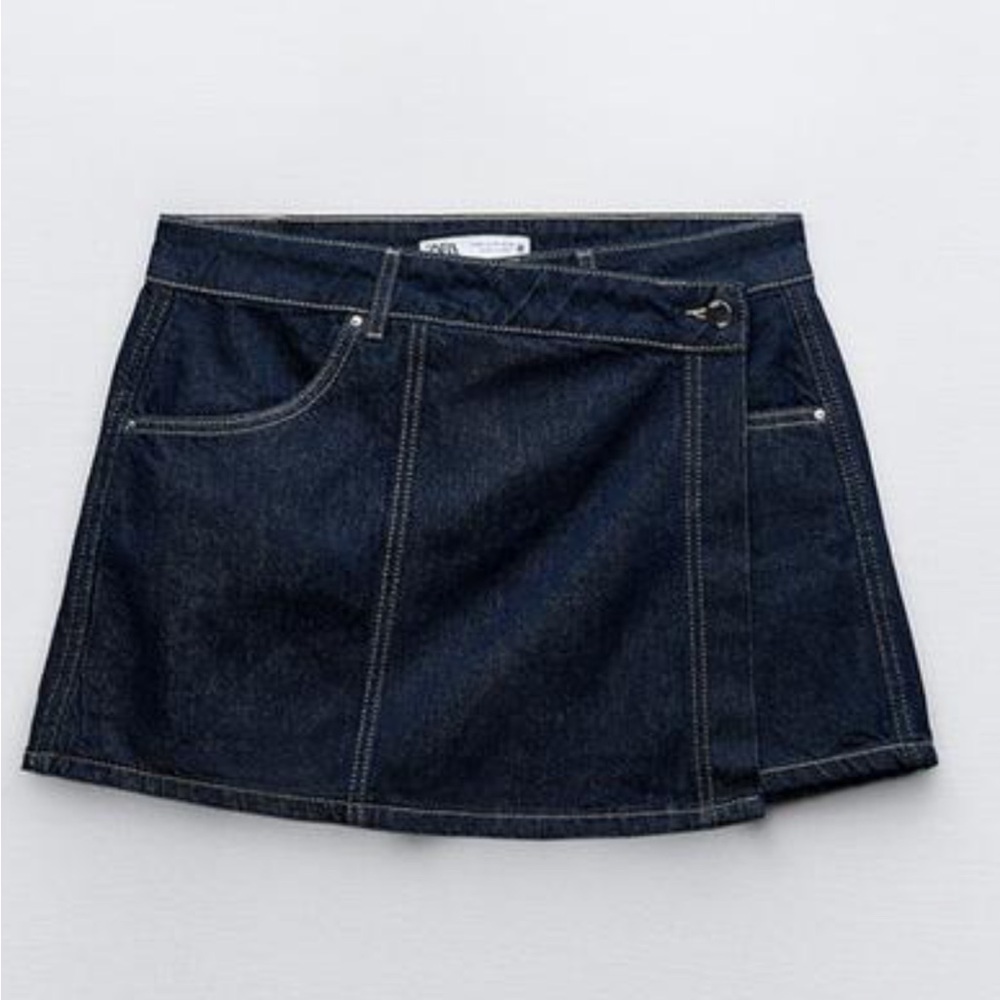 Zara wrap denim skort XL